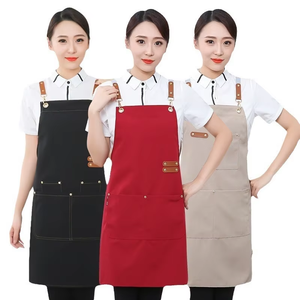 Tablier de <span class=keywords><strong>boulanger</strong></span> de haute qualité avec logo personnalisé, tablier de chef de cuisine, tablier en toile pour barista, tablier brodé réglable pour barbecue et jardin - Product Image 6