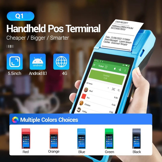 Android 11/8.1 Pos Machine Android Lottery Pos Terminal All in One Touch Pos Thermal Terminal Printer 4G Android Handheld Pos