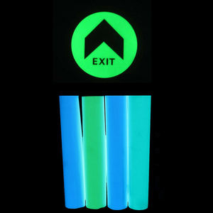 Светящаяся зеленая синяя фосфористая светящаяся в темноте Ночная настенная бумага светящиеся предупреждающие знаки аварийного выхода наклейка пленка - Product Image 1