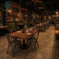 Prix d'usine Ron Group : Tabourets de bar commerciaux, table carrée en bois, chaise en métal, banquette rembourrée en cuir pour restaurant