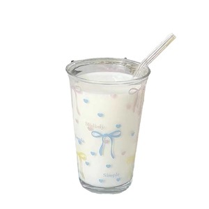 Dessert imprimé mignon de dessin animé Lelyi avec tasse en verre de paille ins tasse en verre de grande capacité domestique - Product Image 6