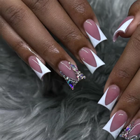 Pieds de canard coniques faits à la main forme ABS acrylique ongles artificiels à presser nouveau fournisseur d'ongles conception économique application des doigts