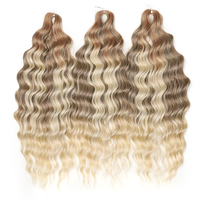 Extensions de tresses synthétiques bouclées en fibre haute température ANNA, 24 pouces/60 cm, tresses au crochet ondulées profondes, 3 brins, marron