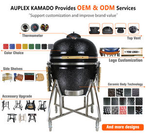 <span class=keywords><strong>Barbecue</strong></span> Kamado en Céramique de Luxe Auplex Premium 27 Pouces avec Brûleur Latéral et Chariot – Robuste pour l'Extérieur et les Fêtes Familiales - Product Image 4