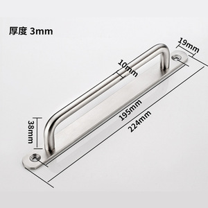 Stainless Steel Door Handles <b>Large</b> Medium Small Surface Mounted <b>Sliding</b> Hardware For Door Minimalist Design - Product Image 3