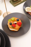 Vaisselle de cuisine moderne noire mate, ensemble de table en céramique, ensemble de table en grès pour la maison, le restaurant et la fête