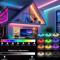 Bande LED SMD 5050 Rgbw 24v 12v 60 LEDS 10mm PCB en cuivre, compatible avec l'application, le Wi-Fi et la télécommande pour le jeu, le KTV, l'éclairage arrière de la télévision