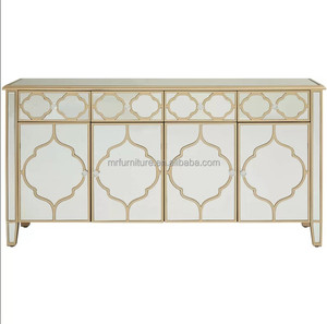 Meubles de <span class=keywords><strong>salon</strong></span> en forme de miroir Antique, 4 portes, 4 tiroirs, caisses de couleur <span class=keywords><strong>Champagne</strong></span> pour la salle à manger - Product Image 1