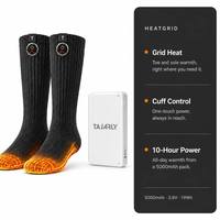 Chaussettes de ski chauffantes avec batterie rechargeable, respirantes, antidérapantes, thermiques Coolmax pour l'hiver, le snowboard et la randonnée