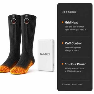 Chaussettes de ski chauffantes avec batterie rechargeable, respirantes, antidérapantes, thermiques Coolmax pour la randonnée hivernale - Product Image 3