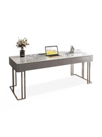 Bureau de travail moderne le plus vendu avec plateau en pierre frittée et tiroirs de rangement pour un espace de travail contemporain