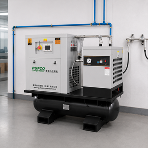 Compresseur à vis industriel portable 7,5 kW 10 CV 220 V monophasé silencieux avec sécheur d'air CE pour réparation automobile et pulvérisation - Product Image 1