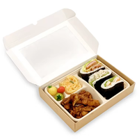 Boîtes à Sushi Kraft Marron avec Fenêtre Transparente Boîtes à Prendre en Relief pour Pâtisserie Boulangerie pour Noël Saint Valentin Party Favors