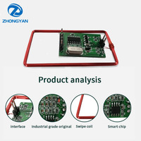 Módulo Lector de Tarjetas RFID de 125KHz con Interfaz Inteligente Uart TTL Wiegand TK4100 EM4100 Integrado