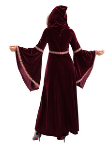 Nuevo Disfraz de Halloween 2026 para Padres e Hijos, Traje Medieval Europeo de Vampiro para Adultos y Niños, Vestido Borgoña para Fiestas y Actuaciones - Product Image 6