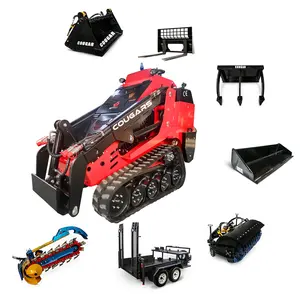 Mini minicargadoras Cougars CG827 para construcción, motor Kubota Perkins, accionamiento de pista para paisajismo, EE. UU., nuevo estado usado