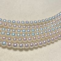 H.WEN - Hilos de Perlas de Agua Dulce Redondas de 3 mm a 10 mm, Calidad 5-6A, Perlas Naturales Sueltas para Hacer Collares y Joyería