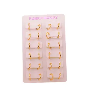 Paper card packaging a dozen 11mm multi-color spring ear clips wholesale non piercing earrings