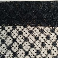 Nouveau tissu de maille brodé de Style féerique avec 0.8cm à pois flocage diamant broderie mousseline de soie crochet fleur pour jupe tissu