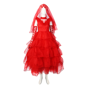 Lydia Cosplay vestido de malla roja disfraz <span class=keywords><strong>fantasía</strong></span> para adultos vestidos de novia rojos mujer Halloween carnaval fiesta disfraces - Product Image 1