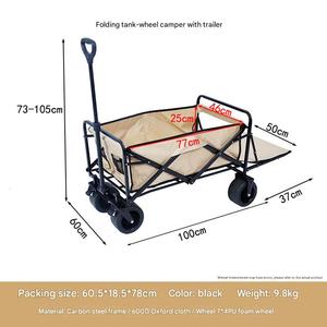 Custom Logo 10 Inch Draagbare Opvouwbare Auto Wagon Gemakkelijk Draag Handwagen Nacht Markt Stall <span class=keywords><strong>Trolley</strong></span> PlatforKamperen - Product Image 6