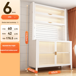 <span class=keywords><strong>Meuble</strong></span> de <span class=keywords><strong>rangement</strong></span> de cuisine multi-niveaux grande capacité, armoire latérale moderne pour baguettes, <span class=keywords><strong>micro</strong></span>-ondes et articles de repas domestiques - Product Image 4
