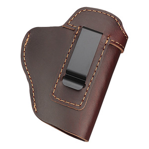 Iwb Leather Holster Genuine Leather Black Brown Right Hand Left Hand Universal Quick Draw Concealed Waist Holster Outdoor - Product Image 2