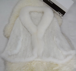 Wholesale Luxurious Mink Fur Poncho Wedding Fur Shawls Bride Fur <strong>Cape</strong> <strong>Coat</strong> <strong>Women</strong> - Product Image 3