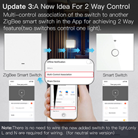 Interrupteur intelligent MOES Tuya ZigBee, sans fil neutre, sans condensateur, 1/2/3 voies, compatible avec Alexa, Google Home, commande vocale pour hôtel