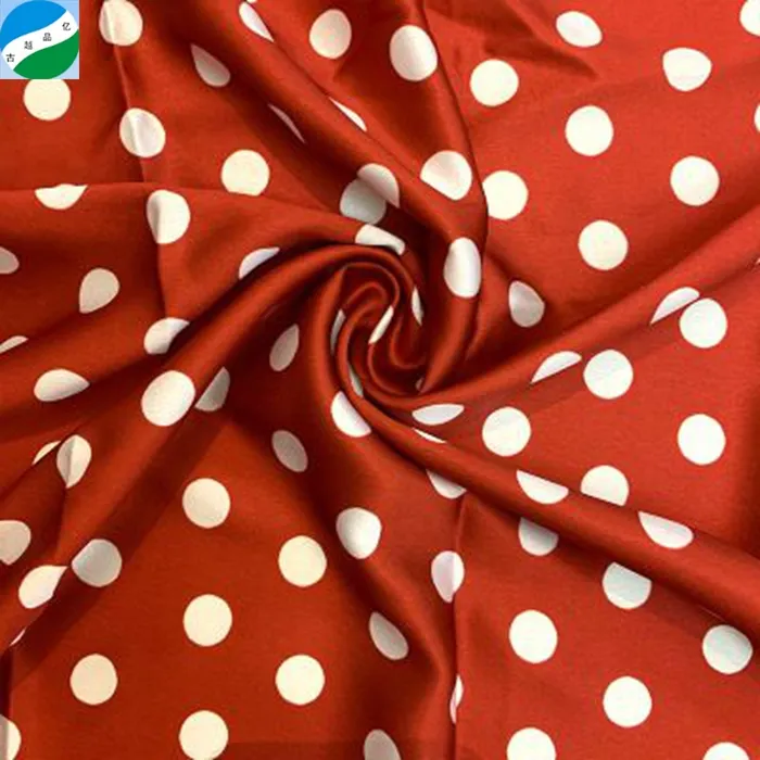 China groothandel voorraad lot polyester polka dot satijnen stof voor jurk
