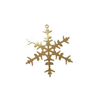 Großhandel Custom Design Plated Gold Weihnachts schmuck Metall Schneeflocke - Product Image 3