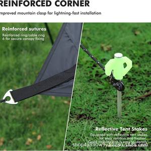 ผ้าใบกันน้ำสำหรับตั้งแคมป์ Woqi ขนาด 545x290 ซม. ทำจากผ้า Oxford กันน้ำ รูปทรงสี่เหลี่ยม พร้อมห่วงร้อยและสมอบกสำหรับใช้งานกลางแจ้ง - Product Image 2