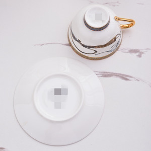 Ensemble de tasses à café de luxe royales de haute qualité avec bordure dorée pour la réception d'hôtel, ensemble de 15 pièces, tasse à café et soucoupe - Product Image 5
