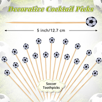 Cure-dents de football, pics à cocktail en bambou de 5 pouces, cure-dents en bambou pour événements sportifs, traiteur, décorations de fête à thème anniversaire