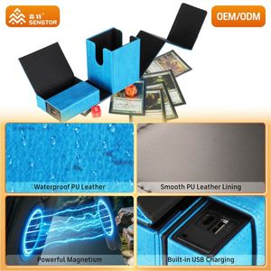 FX ความจุสูง 5000mAh ชาร์จผ่าน USB กล่องใส่บัตร PU สีน้ำเงิน ป้องกันรอยขีดข่วน พาวเวอร์แบงค์ออลอินวัน พร้อมช่องจัดเก็บ - Product Image 2