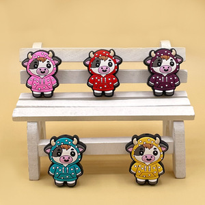 Highland Cow <b>Silicone</b> <b>Beads</b> Cartoon Animal Loose <b>Beads</b> For Jewelry Making 3 Months Plus - Product Image 4