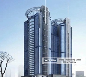 Cong nhiệt tăng cường thủy tinh 6mm + 12A + 6mm bán Tempered đôi kính hồ quang hình Low E tráng cách điện tường Rèm Kính - Product Image 6