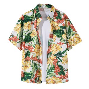 Camisa Casual de Verano para Hombre, Estampada, Mezcla de Poliéster/Algodón, Elegante y Fresca, Estilo Vacaciones en Bali - Product Image 4
