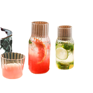 Modern Eco-Friendly Home Water <strong>Pitcher</strong> with Clear Glass Cup Lid BPA Free Heat Resistant Kettle Stocked - Product Image 1