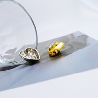 Petits boutons décoratifs en alliage de zinc plaqué, écologiques, en forme de cœur, incrustés de diamants, pour blazer, manteau, pull