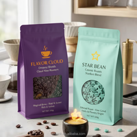 Sachet Doypack en Mylar argenté imprimé sur mesure avec valve de dégazage unidirectionnelle pour grains de café