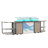 Station de présentation alimentaire mobile en acier inoxydable, conçue pour les événements hôteliers, les buffets, la restauration portable, les tables de buffet et les banquets