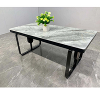 Table basse moderne minimaliste en pierre ultra-résistante pour bureau et salon, durable et facile à nettoyer, mobilier de maison