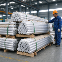 Barre ronde en aluminium haute résistance 7075 T6, tige solide en aluminium extrudé 2A12 pour l'aérospatiale et la machinerie