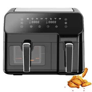 New Mold Digital Touchscreen Separate Heater and Control ClearCook Windows Dual Basket Air Fryer Oven