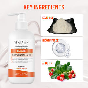 Loción corporal blanqueadora para la piel oscura orgánica SheDiary que contiene Ácido Kójico, ácido hialurónico de niacinamida, AHA, sin químicos - Product Image 4