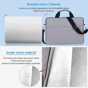 Trolley Case Strap Design Notebook Cover Pouch Bolso de hombro Ultra Thin Travel Custom Inside Velvet Material Laptop Sleeve Bag - Product Image 3