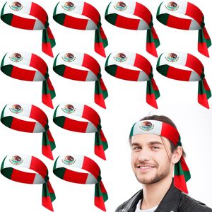 Vente en gros de bandeaux drapeau du Mexique, bandanas mexicains avec drapeau national, bandeaux anti-transpiration pour hommes, femmes et sport - Product Image 1