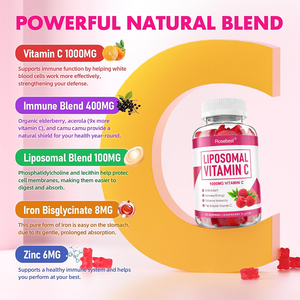 Rosebest Cina Fabbrica Diretta Integratore Personalizzato Formula Organica per Bambini 1000mg Vitamina C Liposomiale e Miscela di Minerali in Gommose - Product Image 4
