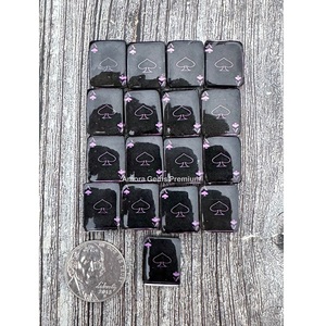 Ensemble de cabochon d'image de pelle noire sud-ouest avec doublet pierres précieuses en vrac parfait pour la fabrication de bijoux bricolage artisanat - Product Image 2